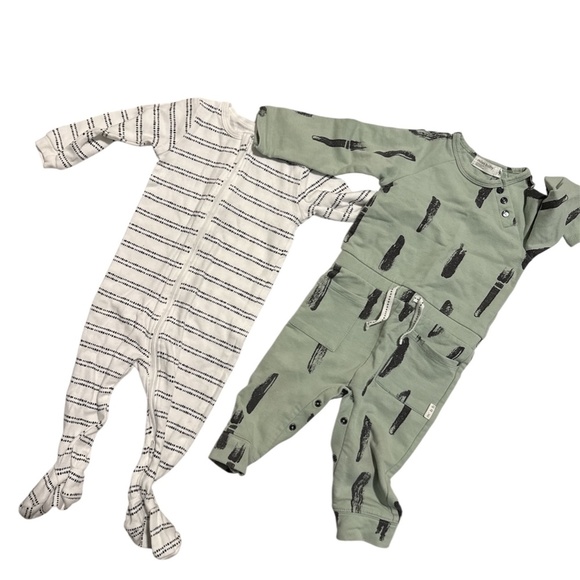 Long Sleeve Rompers (Miles Label & Petit Lam) (9m)  [💥BUNDLE 2 items] - Picture 1 of 5